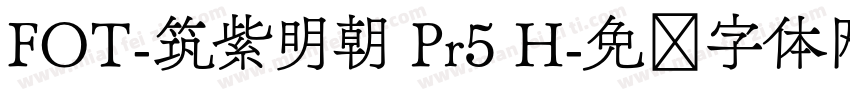FOT-筑紫明朝 Pr5 H字体转换